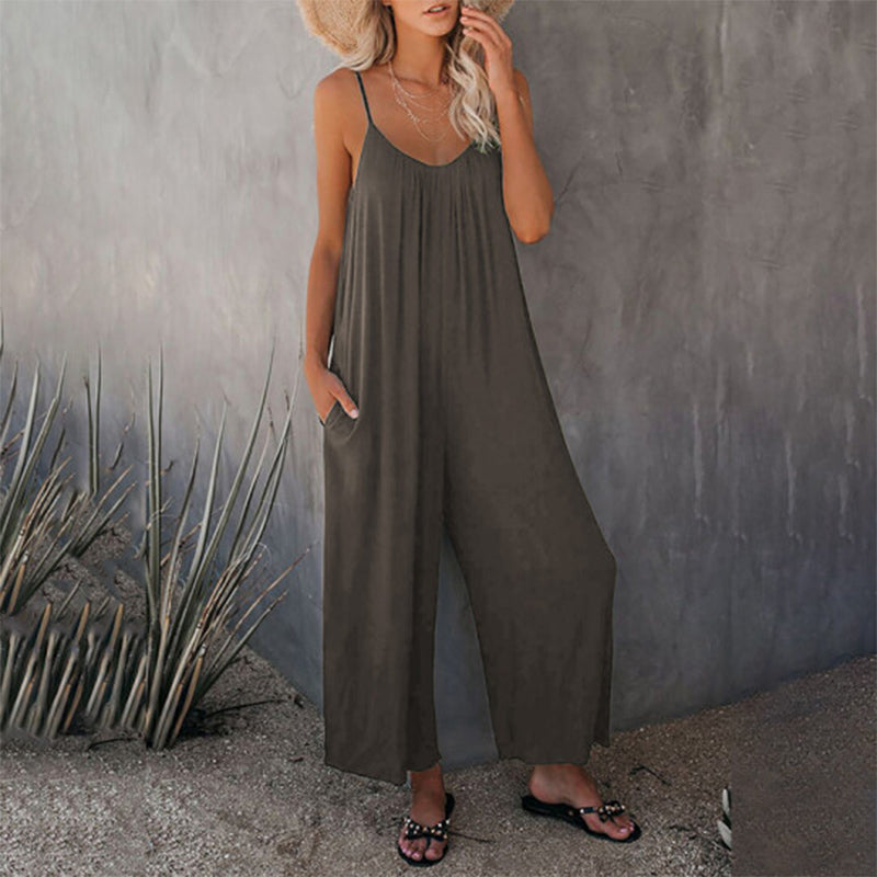 Gluschwein - Lockerer, dehnbarer Cami-Jumpsuit grau
