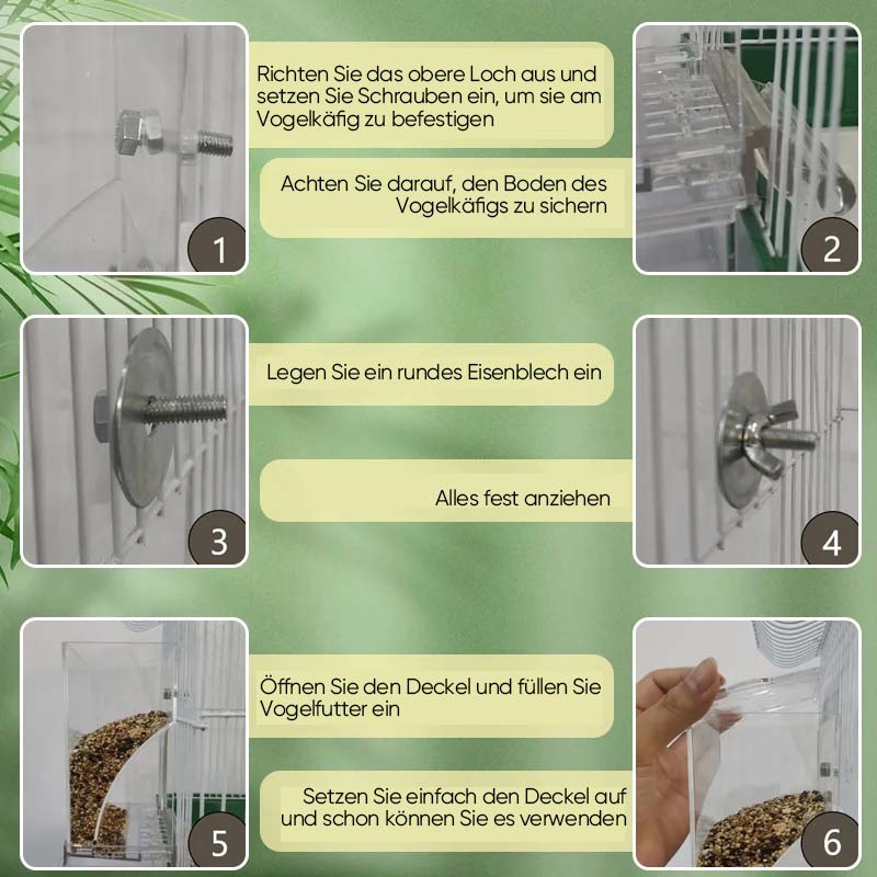 Gluschwein - Automatischer auslaufsicherer transparenter Vogelfutterspender