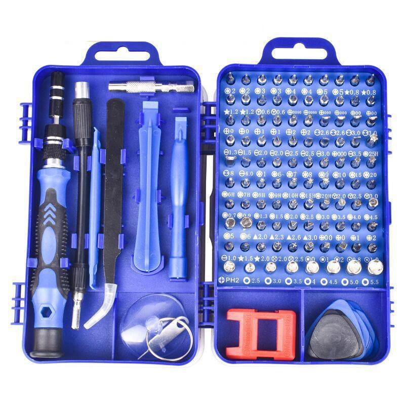 Gluschwein - Multifunktionales 115 in 1 Schraubendreher-Set blau