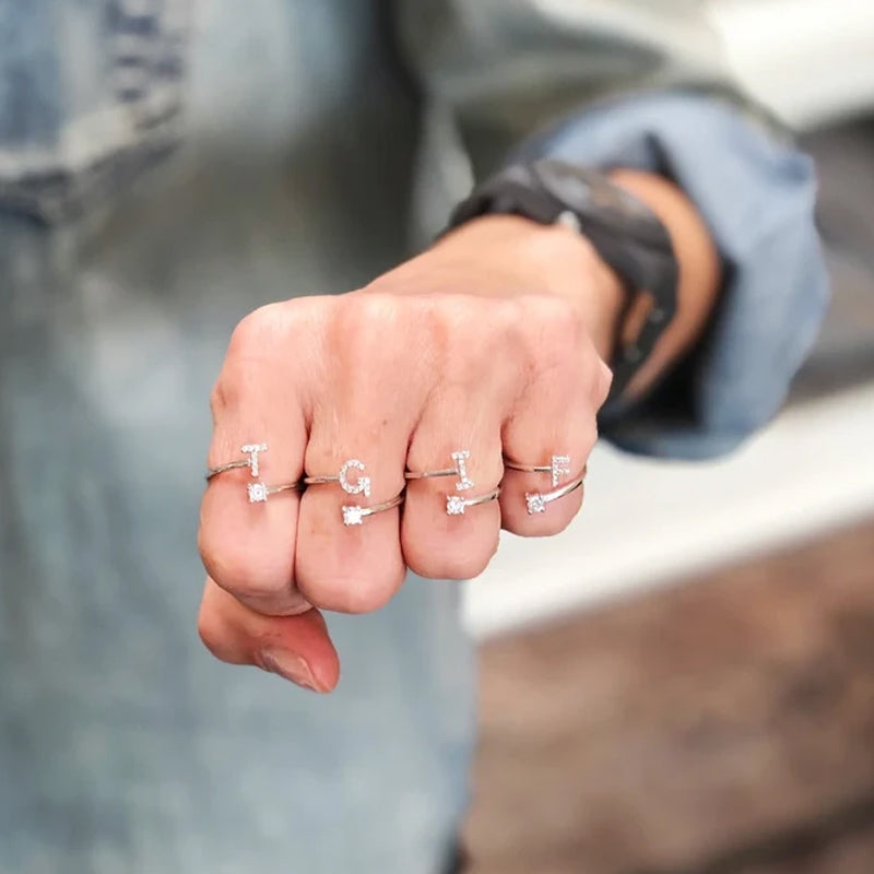 Gluschwein - Buchstaben Ring aus Kristall