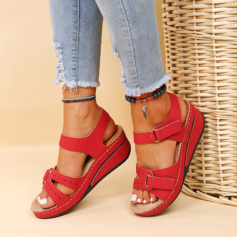 Gluschwein - Sandalen im römischen Stil mit Klettverschluss