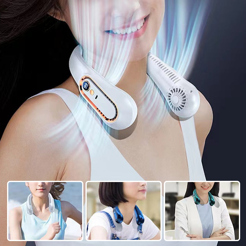 Gluschwein - Nackenventilator, wiederaufladbarer USB-Lüfter, 5 Geschwindigkeiten einstellbar