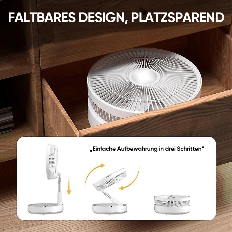 Gluschwein - Tragbarer wiederaufladbarer faltbarer Teleskop-Bodenventilator