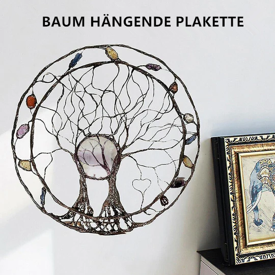 Gluschwein - Kreis des Lebens – Wandkunst aus Metallbaum