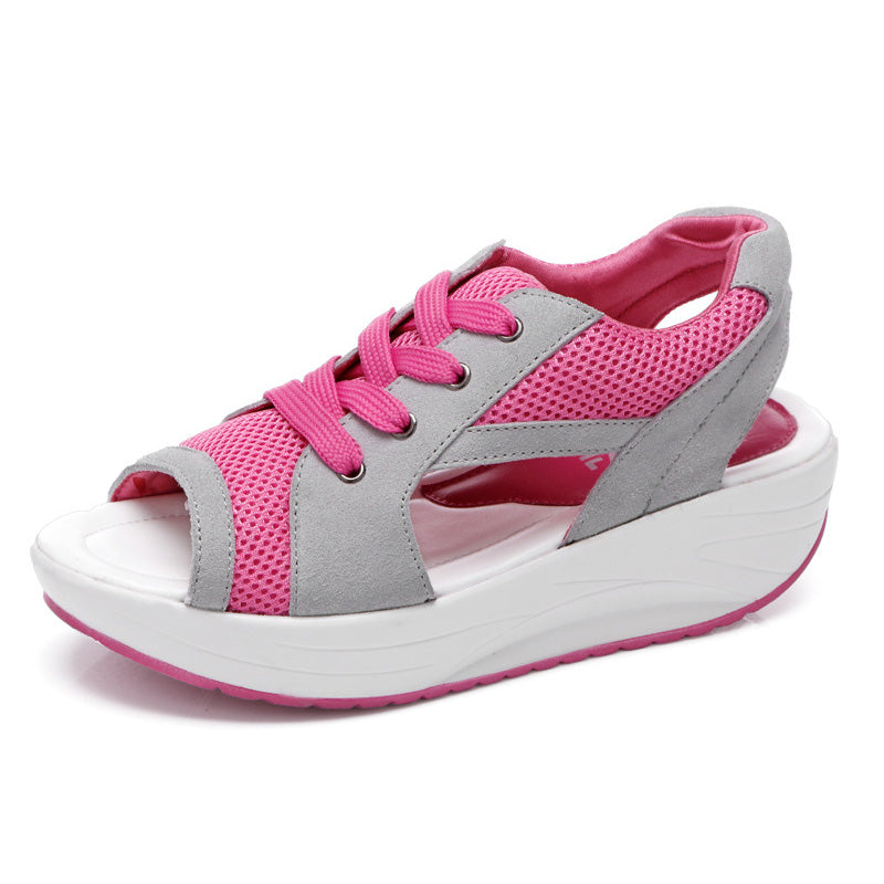 Gluschwein - Sportliche Freizeitschuhe für Damen mit dicker Sohle Rot
