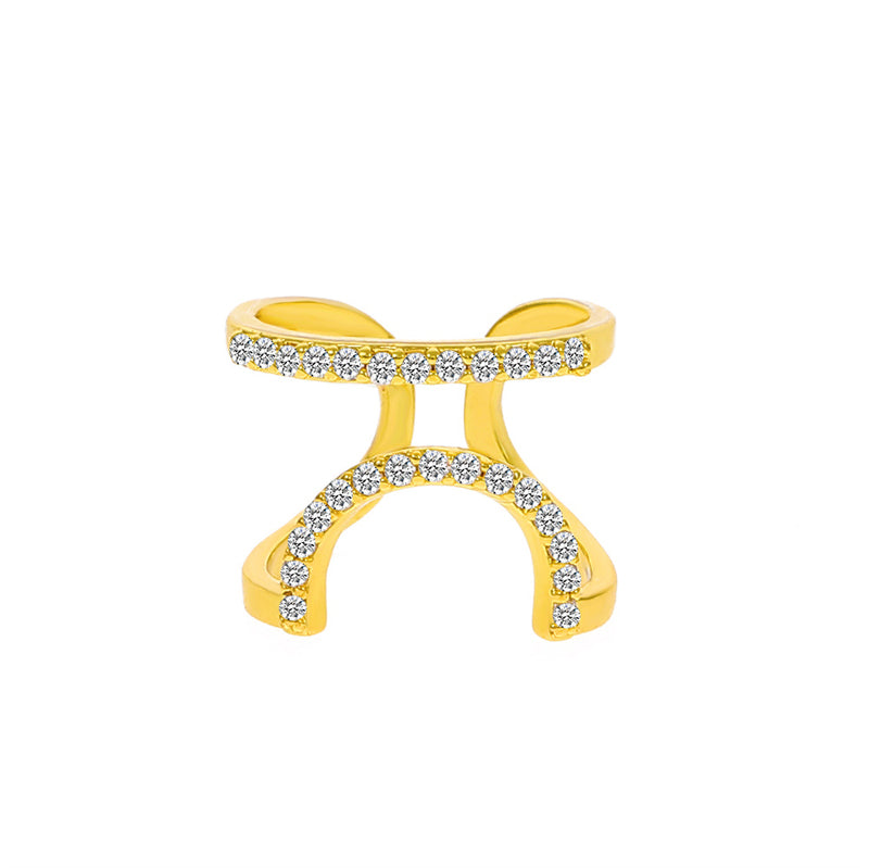 Gluschwein - Geometrischer Diamant offener Nagelring