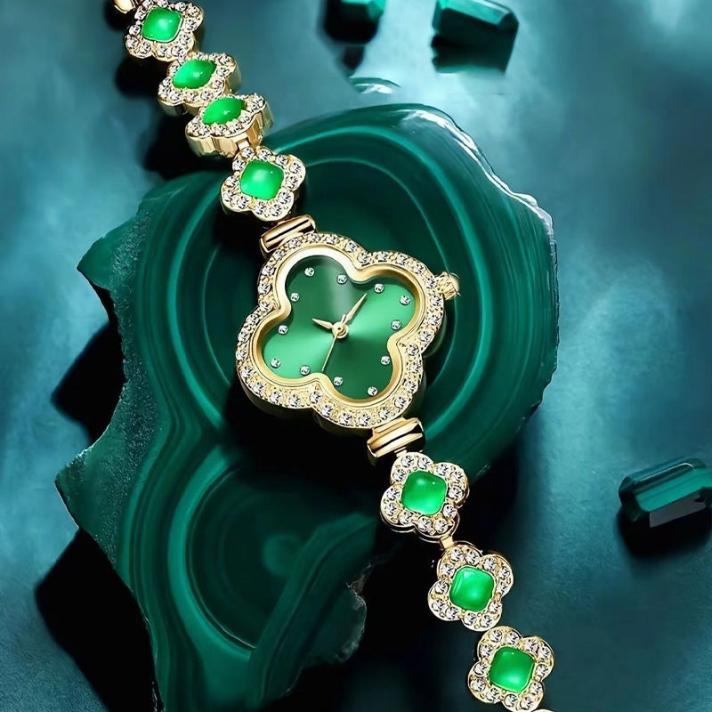 Gluschwein - Vierblättriges Kleeblatt-Armbanduhr für Damen