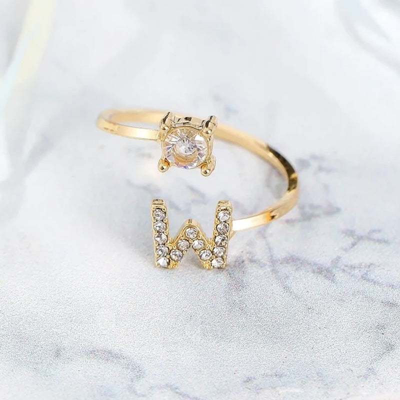 Gluschwein - Buchstaben Ring aus Kristall