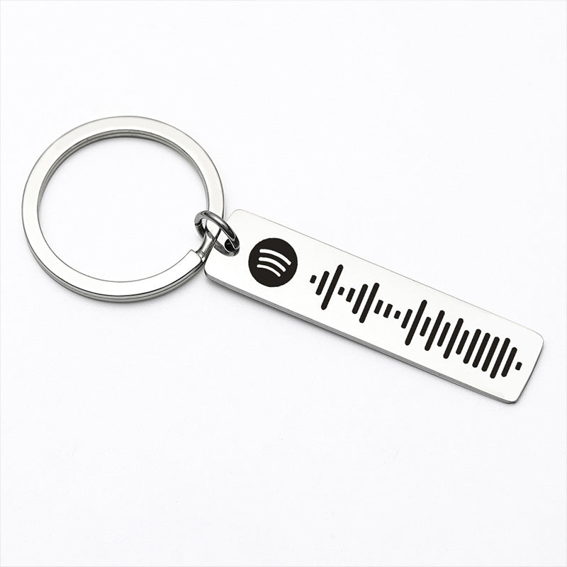 Gluschwein - Benutzerdefinierter Spotify-Code-Musik-Schlüsselanhänger SILBER