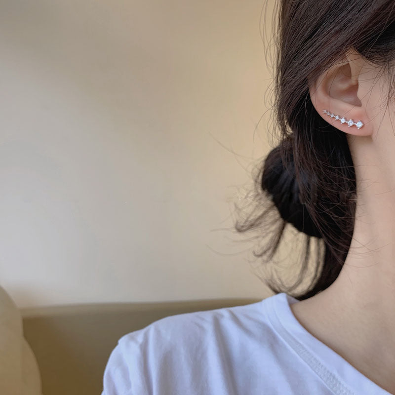 Gluschwein - Ohrstecker mit sieben Sternen und Diamanten
