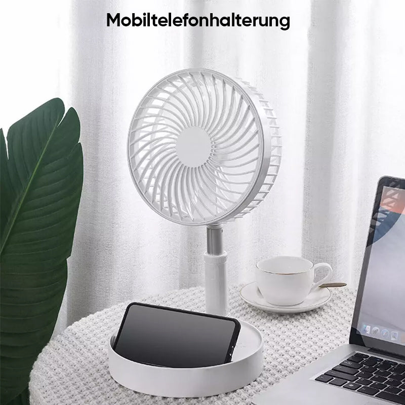 Gluschwein - Tragbarer wiederaufladbarer faltbarer Teleskop-Bodenventilator