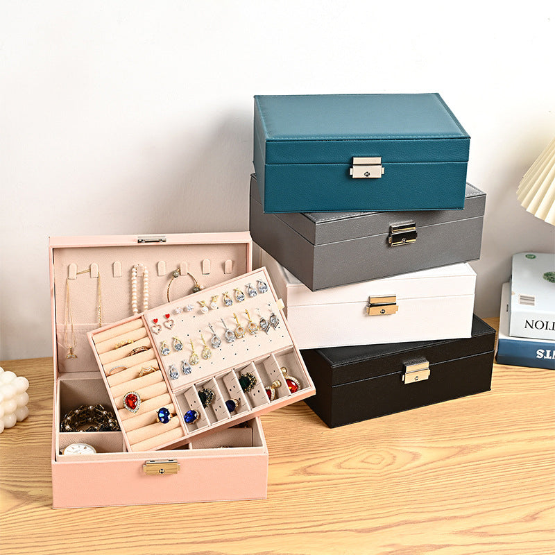 Gluschwein - Leder-Schmuckkästchen mit Schloss, Aufbewahrungsbox-Organizer