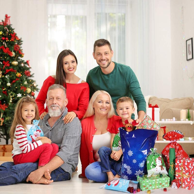 (🎄 Vente anticipée de Noël 🎄) Sacs cadeaux de Noël à cordon, réutilisables