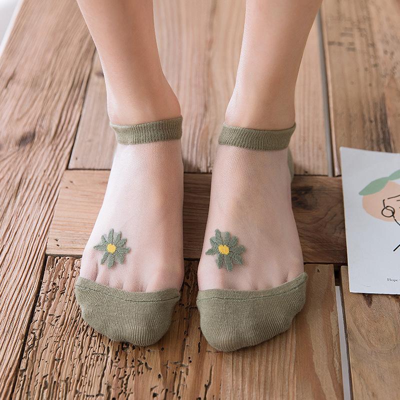 Gluschwein - Durchscheinende Gänseblümchensocken