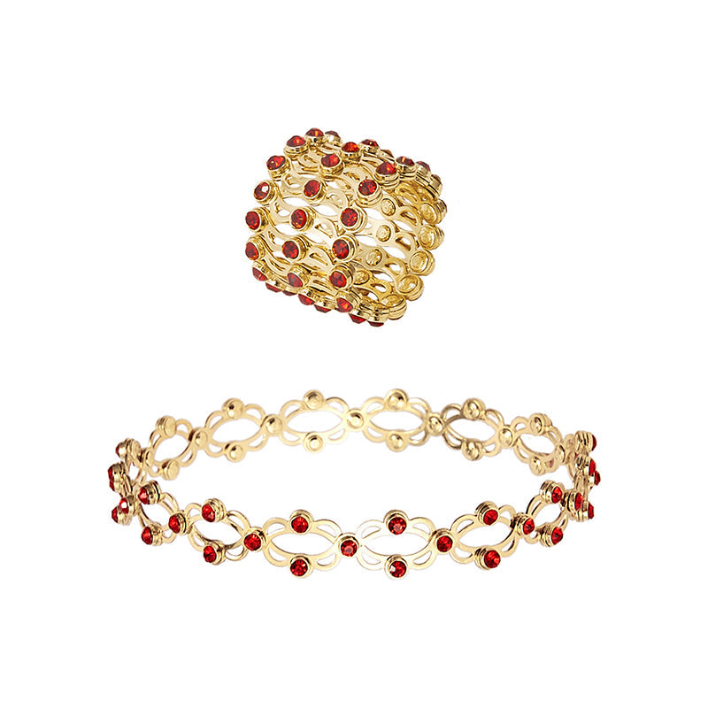 Gluschwein - 2 In 1 Verstellbarer Umwandelbarer Armbandring Roter Diamant