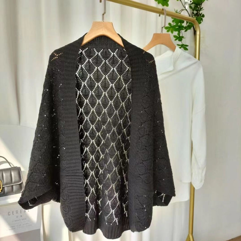 Gluschwein - Damen Diamond Hollow Out Knitting Vielseitiger kurzer Schal