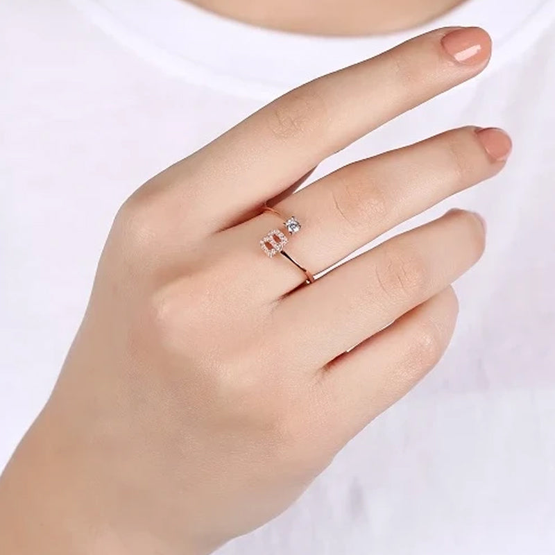 Gluschwein - Buchstaben Ring aus Kristall