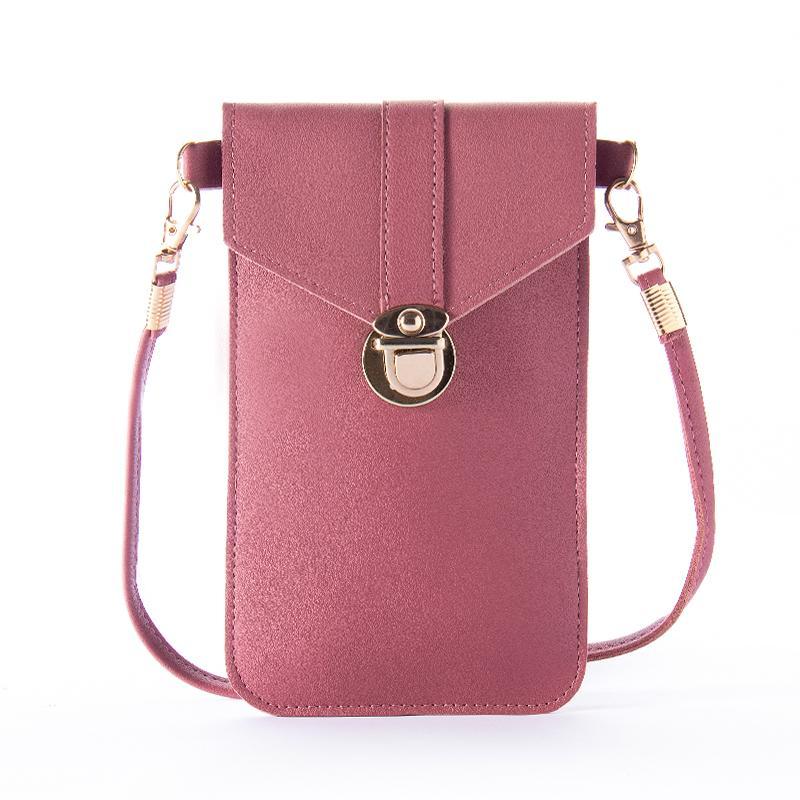 Gluschwein - PU-Touchscreen-Handytasche Dunkelrosa