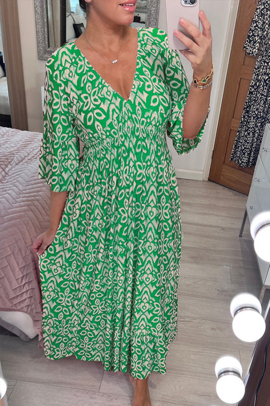 Gluschwein - Lianne - Maxikleid mit V-Ausschnitt Grün
