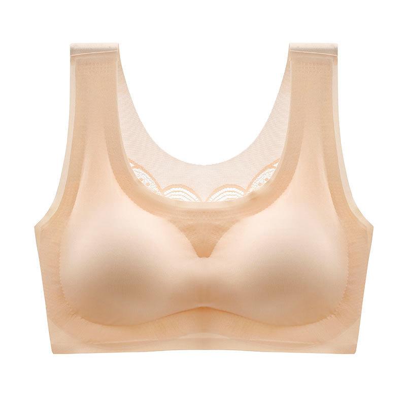 Gluschwein - Ultradünner Übergröße Eisseide BH Beige