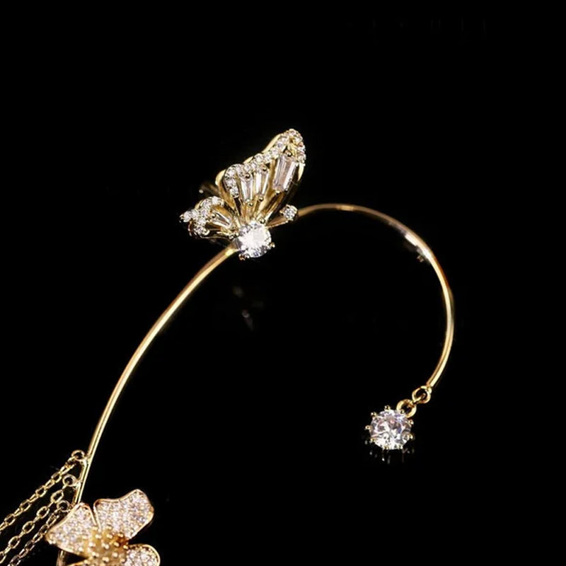 Gluschwein - Elegante Schmetterlings-Blumenohrringe mit Quasten