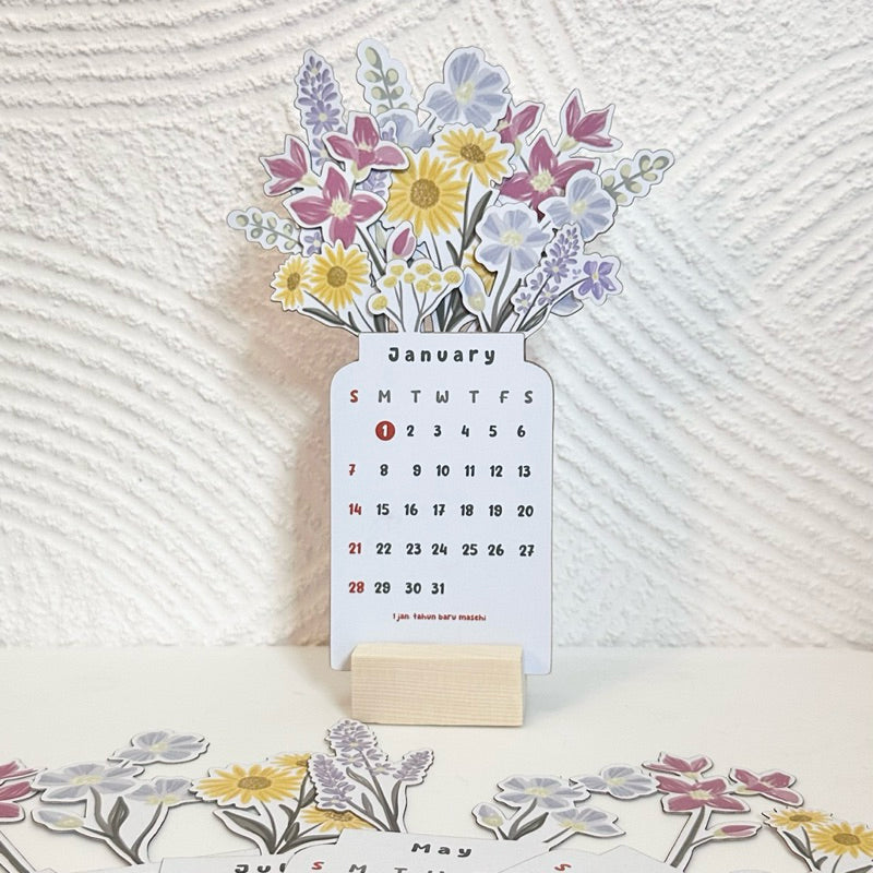Gluschwein - 2024 Blühende Blumen Tischkalender