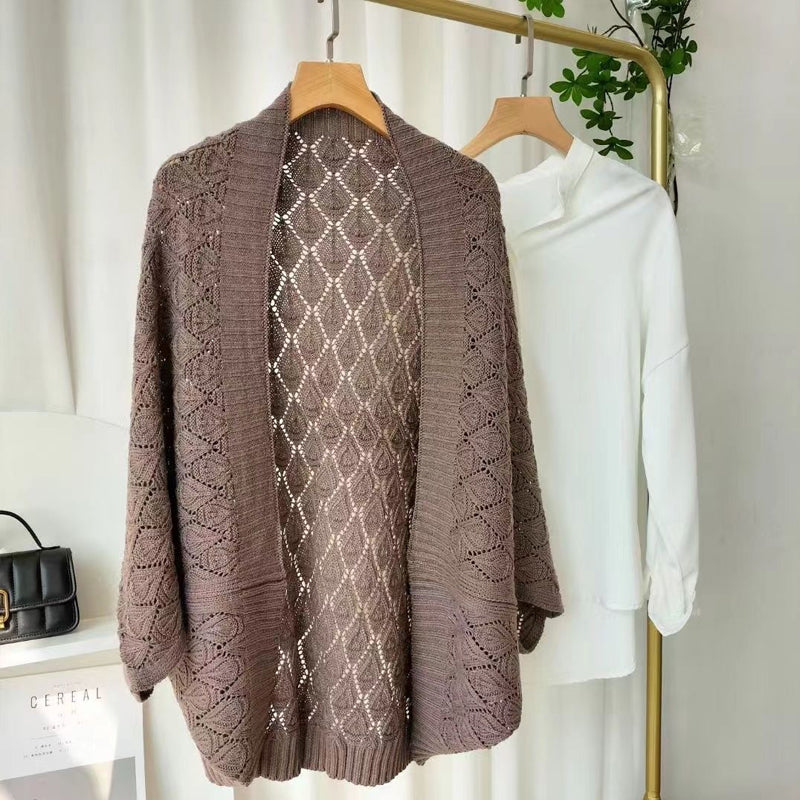 Gluschwein - Damen Diamond Hollow Out Knitting Vielseitiger kurzer Schal