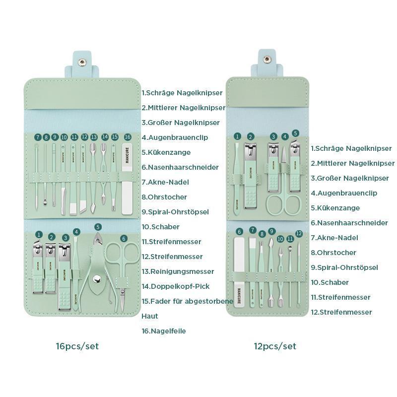 Gluschwein - Nagelknipser tragbares Set (12/16 Stück)