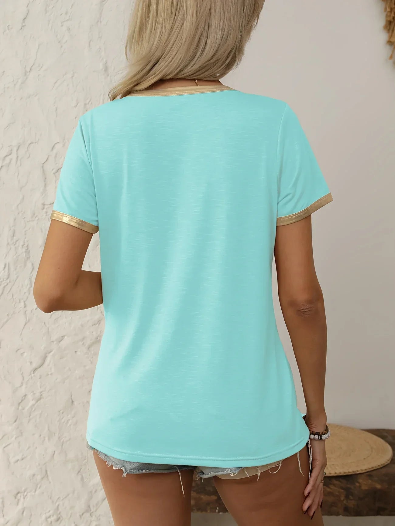Krissy – Camiseta informal con cuello redondo