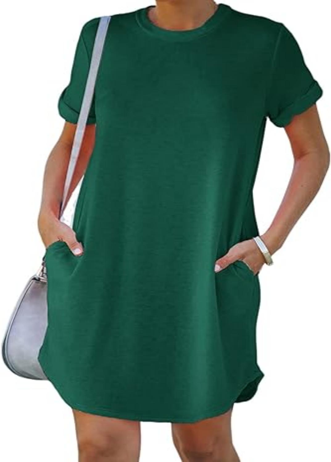 lisa - Lässiges kurzärmeliges T-Shirt-Kleid mit Taschen