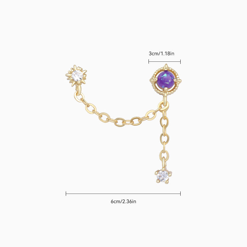 Gluschwein - Mystery Purple Opal Kettenohrring