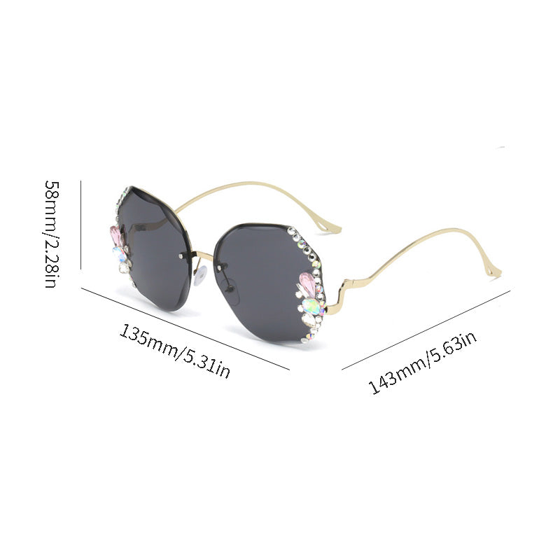 Gluschwein - Frauen randlose Diamantsonnenbrille