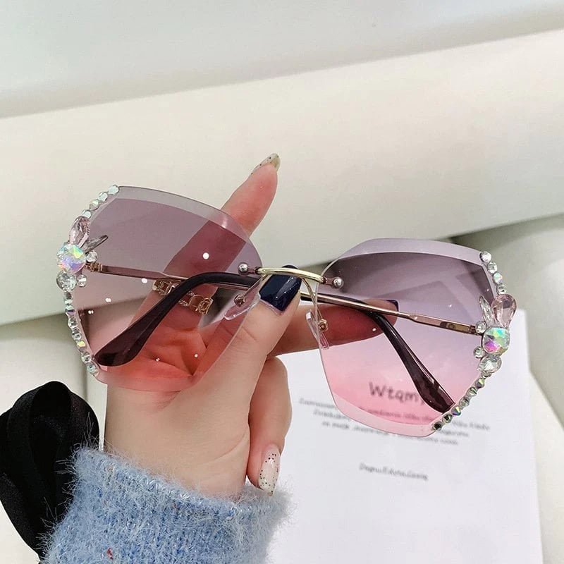 Gluschwein - Frauen randlose Diamantsonnenbrille