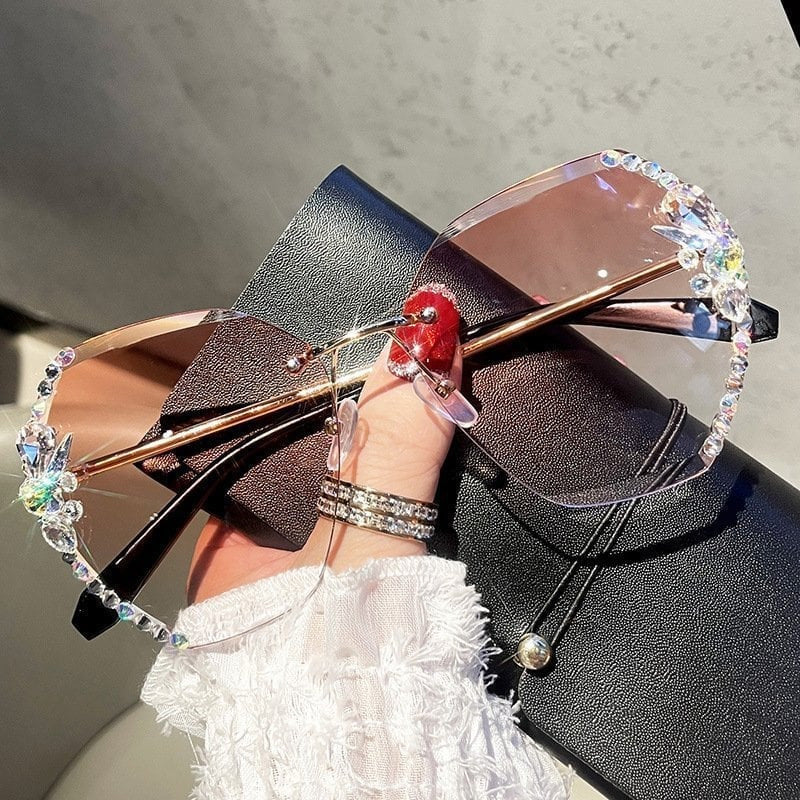 Gluschwein - Frauen randlose Diamantsonnenbrille
