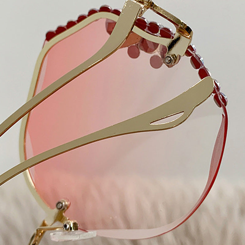 Gluschwein - Frauen randlose Diamantsonnenbrille