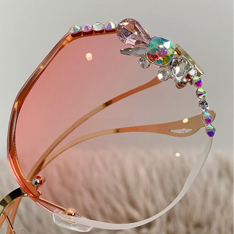 Gluschwein - Frauen randlose Diamantsonnenbrille