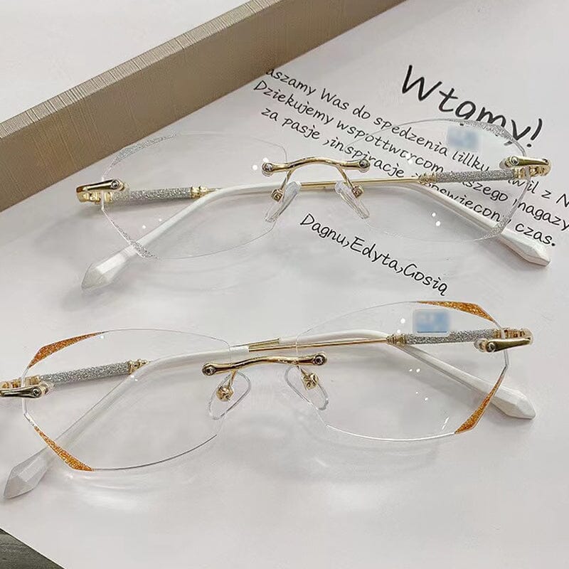 Gluschwein - Modische randlose Anti-Blaulicht Lesebrille