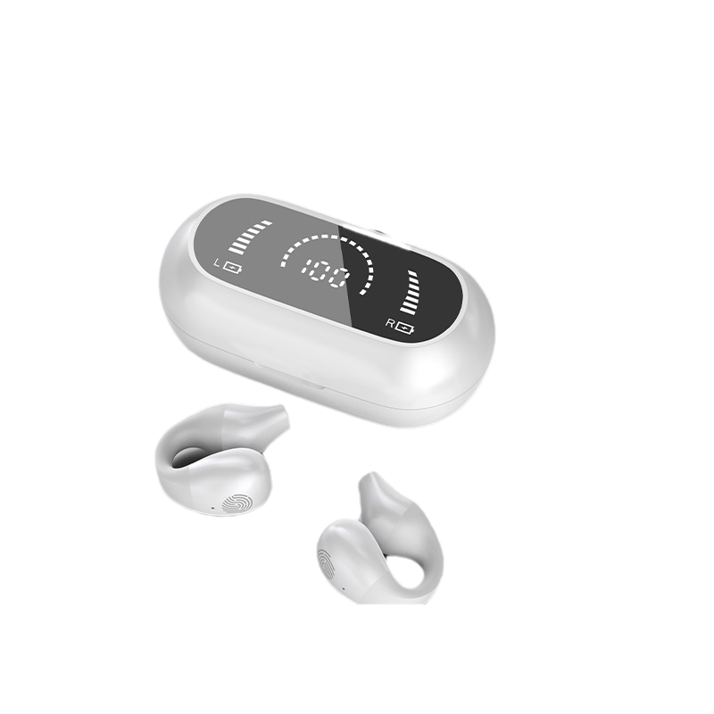 Gluschwein - Drahtloses Ohrclip-Bluetooth-Headset Weiß Mit Bildschirm