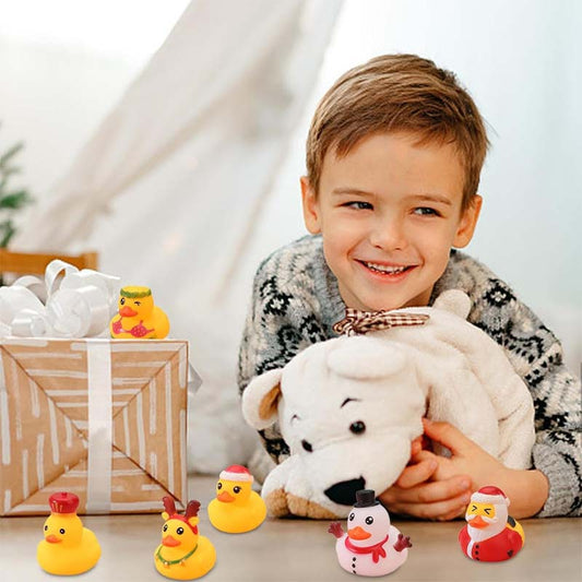 Calendrier de l'Avent de Noël 24 pièces avec canards en caoutchouc