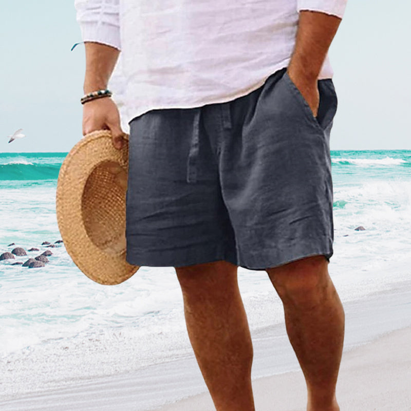 Gluschwein - Herren-Strandshorts aus Baumwoll Leinen