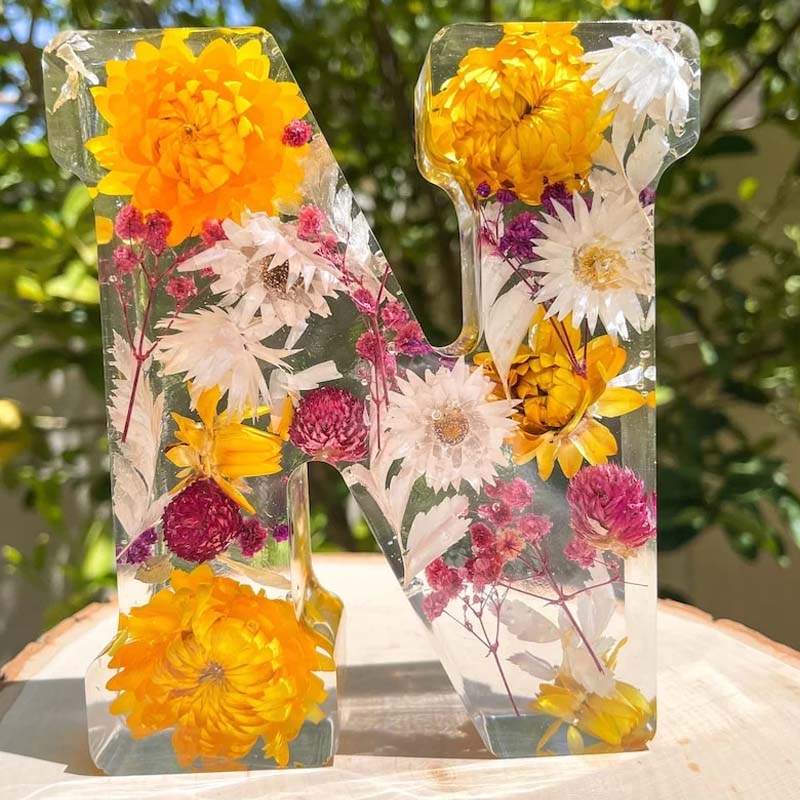 Gluschwein - Nachtlicht aus Kunstharz mit Blumenmuster