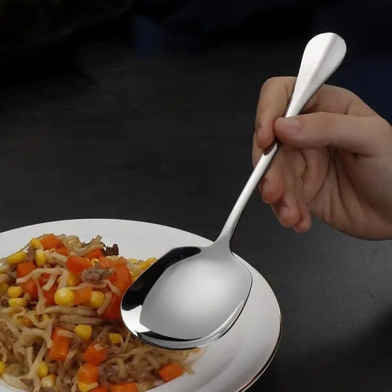 Cuillère en acier inoxydable à tête carrée