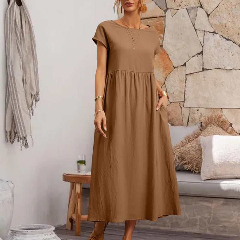 Gluschwein - Sleeveless loose cotton linen dress