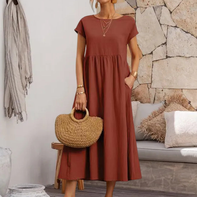 Gluschwein - Sleeveless loose cotton linen dress