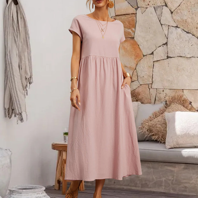 Gluschwein - Sleeveless loose cotton linen dress
