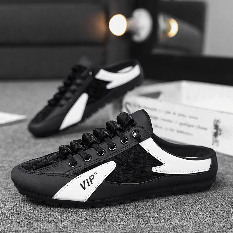 Gluschwein - Rückenfreie Herren-Sneaker Schwarz