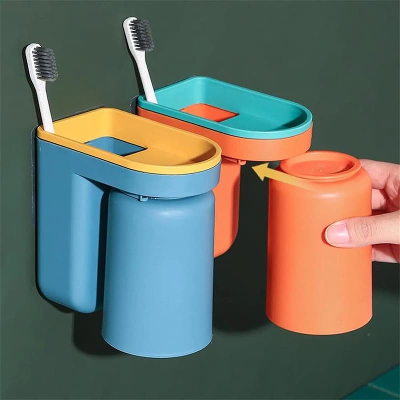BrushCup - Porte-brosse à dents mural – rangement ordonné et sans stress