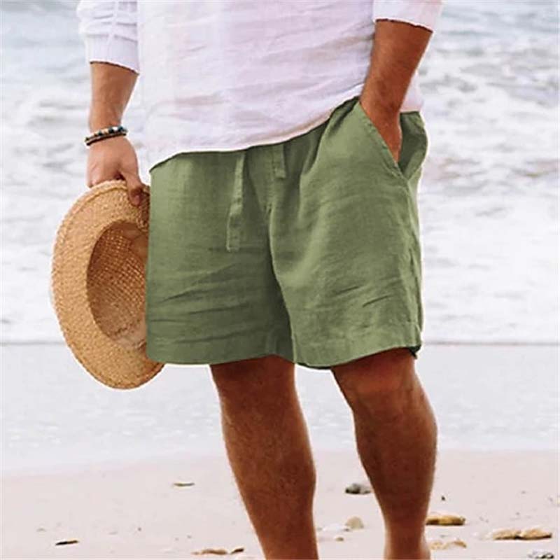 Gluschwein - Herren-Strandshorts aus Baumwoll Leinen