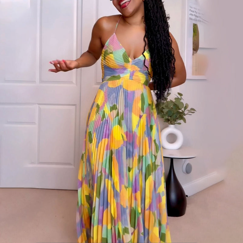 Gluschwein - Lässiges Kleid mit Plissee-Print