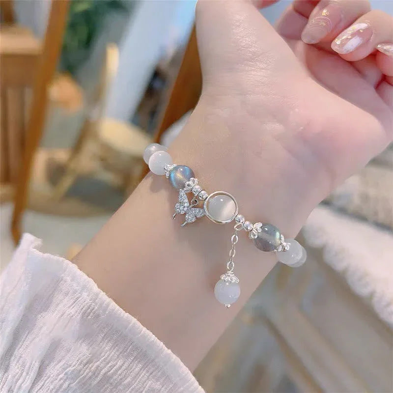 Gluschwein - Imitation Katzenauge Kristall Schmetterling Armband